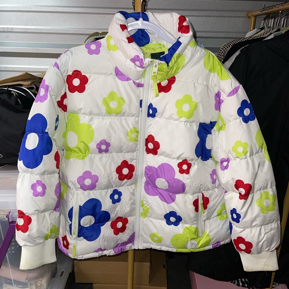 Wild Fable Flower Puffer Coat